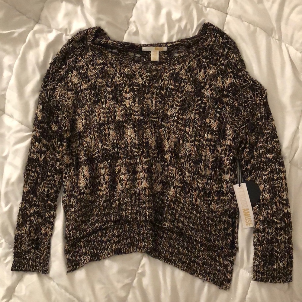 Revolve Open Knit Crew Neck Sweater
